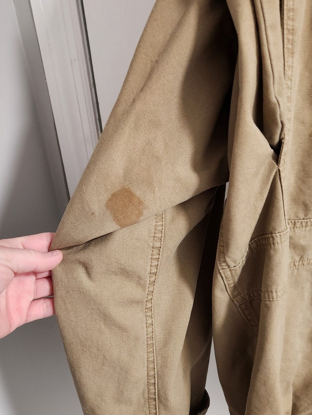 American Eagle Outfitters Tan Field Jacket with Brown Corduroy Collar, Size L - Picture 5 of 8